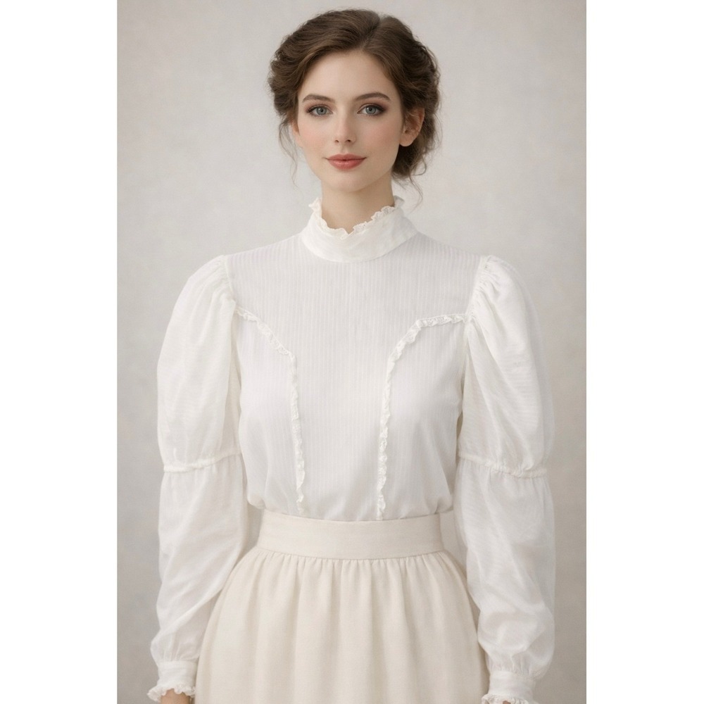 Edwardian Cotton Lace Blouse Handmade - Picture 9 of 16